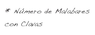 * Número de Malabares con Clavas